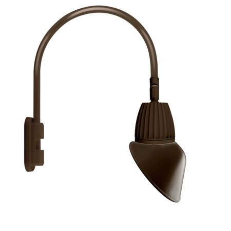 Rab GOOSENECK STYLE5 13W WARM LED 11" ANGLED CONE SHADE BROWN GN5LED13YAC11BWN